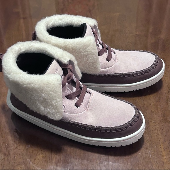 NEW Manitobah MUK LUKS Skoden Leather Shearling Ankle Boots Brown Pink Women 6 - Picture 5 of 12